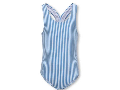 Kids ONLY azure blue/cloud dancer stribet badedragt